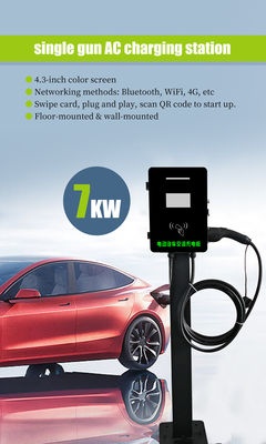 14KW AC 듀얼 커넥터 월 박스 충전 스테이션 및 EV 빠른 충전을 위한 고급